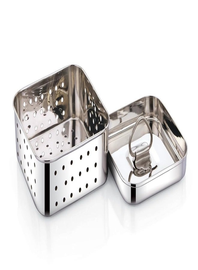 Expresso Stainless Steel Square Shape Indian Paneer/Tofu Mould Press Mould Maker (250 Ml),Silver - Image 3